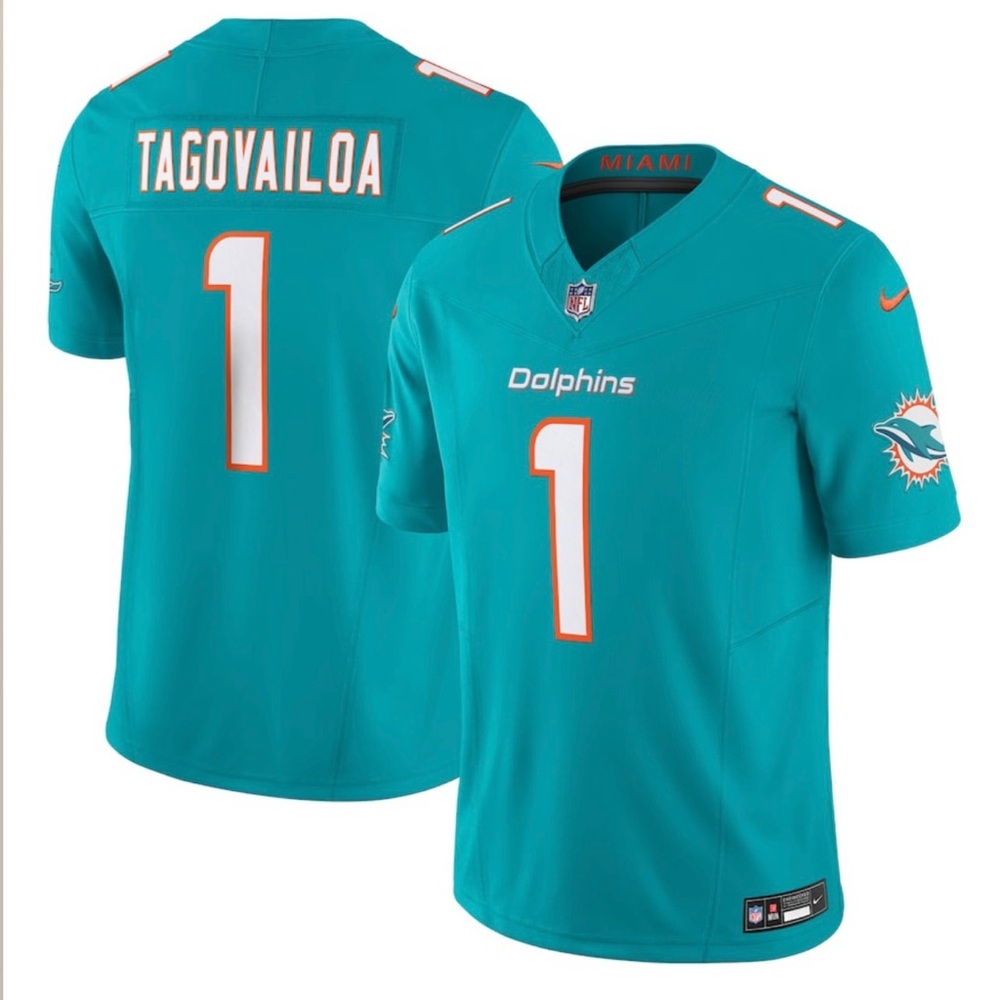Men's Miami Dolphins Tua Tagovailoa Nike Aqua Player Game Jersey (XL)